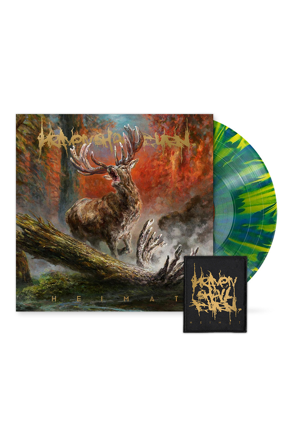 Heaven Shall Burn - Heimat Ltd. Transp. Sun Yellow Blue - Splattered Vinyl + Patch
